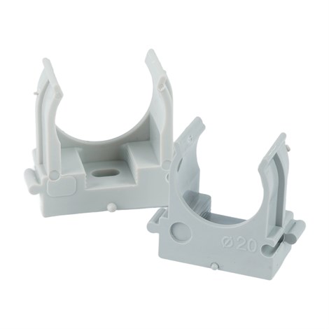 Крепеж-клипса для труб для прямого монтажа STEKKER PMPH32G серая в п/э D32 мм (упаковка 25 шт) - фото 101945