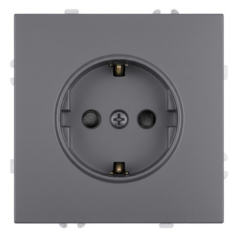 Розетка 1-местная с з/ш, с/з (механизм), СЗК, STEKKER, 250В, 16А, серия Эмили, RST16-5110-10ZK, платиново-серый, soft touch - фото 102321