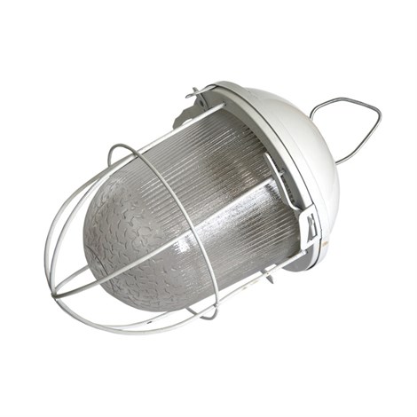 Светильник НСП 41-200-003 345х185х185мм, E27 max 200 Вт, стальной корпус, стекло, решетка, IP54, белый - фото 102729