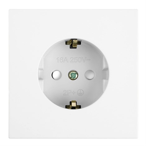 Розетка 1-местная с защитной шторкой с/з (механизм), STEKKER, 250В, 16А, серия Мия, RST16-3110-01, белая магнолия - фото 102973