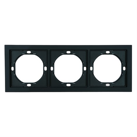 Рамка 3-местная, STEKKER, серия Мия, PFR00-3003-05, черный бархат - фото 103214