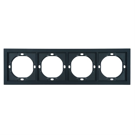 Рамка 4-местная, STEKKER, серия Мия, PFR00-3004-05, черный бархат - фото 103218