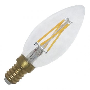 FL-LED Filament C35 6W E14 3000К 220V 660Лм 35*98мм FOTON_LIGHTING - лампа свеча прозрачная - фото 20029