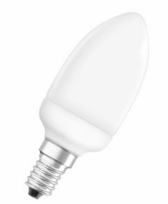 Энергосберегающая лампа OSRAM DULUXSTAR MINI CANDEL 9W/825 220-240V E27 - фото 21234