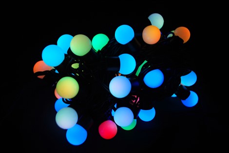 Светодиодная гирлянда шарики 1,7мм RGB 10м - фото 23056
