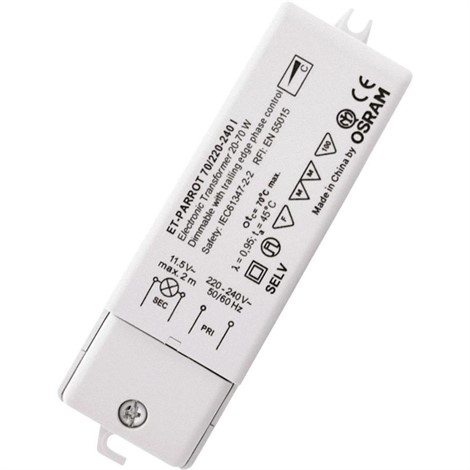 Трансформатор электронный OSRAM ET PARROT 70/220-240V I 20 - 70W 112x37x30 - фото 24195