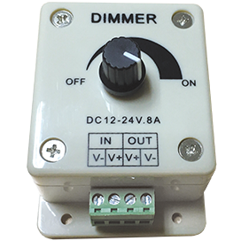 Ecola LED strip Dimmer 8A 96W 12V с винтовыми клеммами и ручкой для управления9 - фото 24660