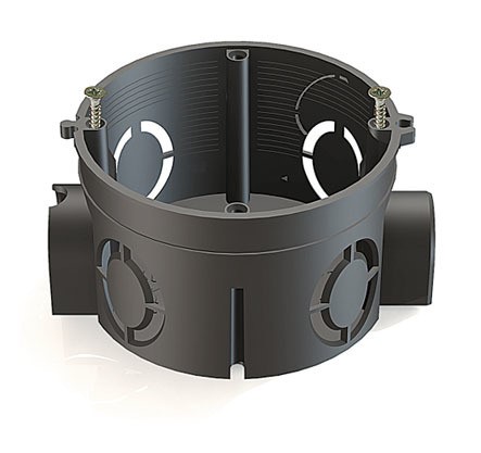 Коробка установочная GREENEL GE40010-05 Коробка установочная GREENEL для скр.монтажа в кирпичных стенах GE40010-05 черн 2самореза - фото 26488