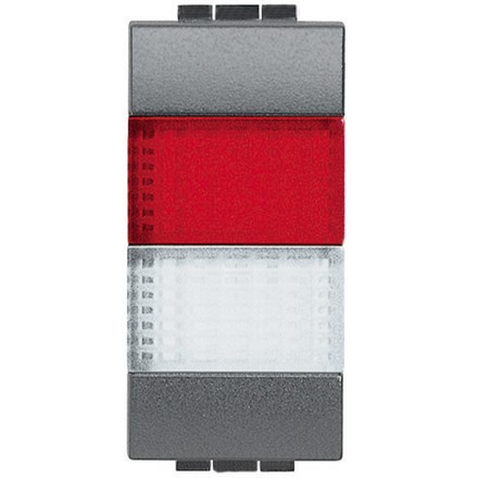 L4372RT Bticino LivingLight. Сигнальный элемент. красная/прозрачная 1 модуль для ламп 11250L-11251L-11252L - фото 28430