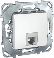 Schneider Electric Unica Белый Розетка ТЛФ 1-ая 4 контакта (MGU5.492.18ZD) - фото 29153