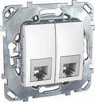 Schneider Electric Unica Белый Розетка ТЛФ(RJ12) 2-ая 6 контактов с полем для надписи (MGU5.9191.18ZD) - фото 29243
