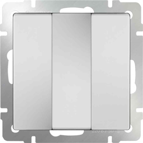 Выключатель трехклавишный Werkel WL01-SW-3G белый - фото 29719