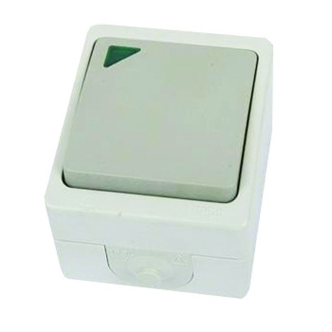 Выключатель 1-кл. TDM ELECTRIC с подсветкой открытой установки IP54 10А - фото 30095