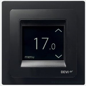 DEVI Devireg Touch black – интеллектуальный программируемый терморегулятор (черного цвета) 140F1069 - фото 31280