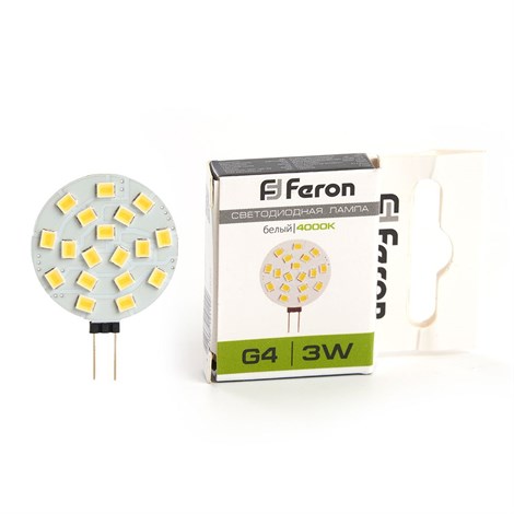 Лампа светодиодная Feron LB-16 G4 3W 12V 4000K - фото 49263