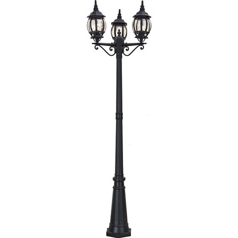 Светильник садово-парковый Feron 8115/PL8115 столб 3*100W E27 230V, черный - фото 50519
