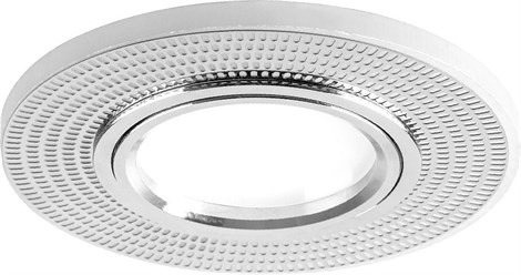 Светильник встраиваемый с белой LED подсветкой Feron CD956 потолочный MR16 G5.3 белый матовый, хром - фото 56210