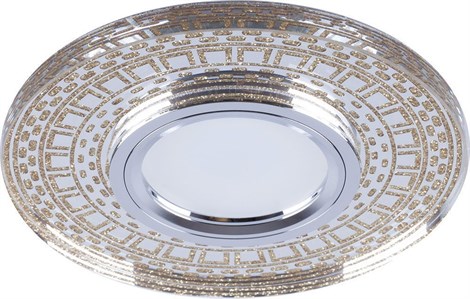 Светильник встраиваемый с LED подсветкой Feron CD981 потолочный MR16 G5.3 прозрачный, золото - фото 56365