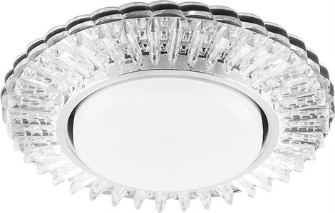 Светильник встраиваемый с белой LED подсветкой Feron CD4025 потолочный GX53 без лампы прозрачный - фото 57164