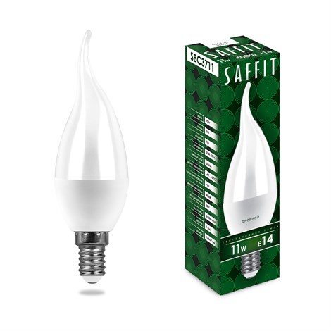 Лампа светодиодная SAFFIT SBC3711 Свеча на ветру E14 11W 230V 4000K - фото 57984
