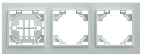 Рамка 3-местная горизонтальная STEKKER, PFR00-9003-01, серия Эрна, белый - фото 58505