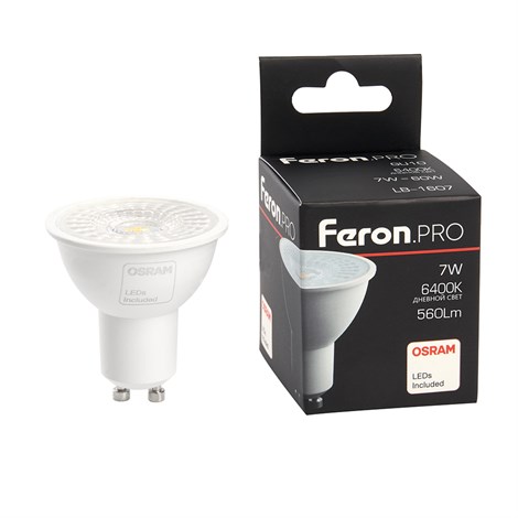 Лампа светодиодная Feron.PRO LB-1607 GU10 7W 175-265V 6400K - фото 64120