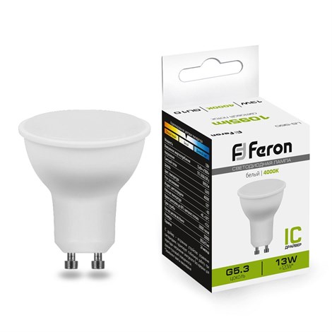 Лампа светодиодная Feron LB-960 MR16 GU10 13W 175-265V 4000K - фото 64165
