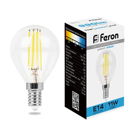 Лампа светодиодная Feron LB-511 Шарик E14 11W 230V 6400K - фото 66104