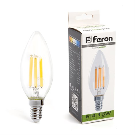 Лампа светодиодная Feron LB-717 Свеча E14 15W 230V 4000K - фото 66224