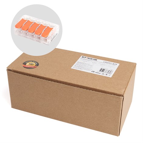 Универсальная компактная клемма 5-проводная STEKKER, LD221-615 - фото 66238