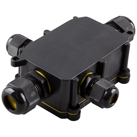 Коробка распределительная STEKKER LD524 ,  водонепроницаемая на 4 выхода, 450V, 140х100х36, черный - фото 70832