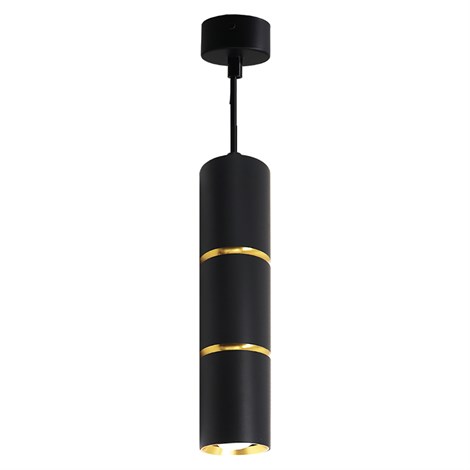 Светильник потолочный Feron ML1868  Barrel ZEN levitation на подвесе MR16 35W, 230V, чёрный, золото 55*180 - фото 71431