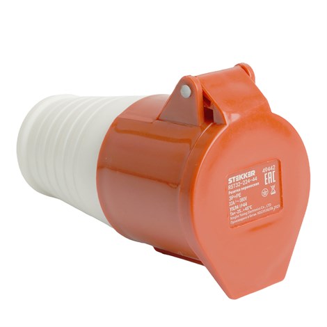 Розетка переносная ST-224 32А 380В 3P+PE IP44, RST32-224-44, Stekker - фото 74241