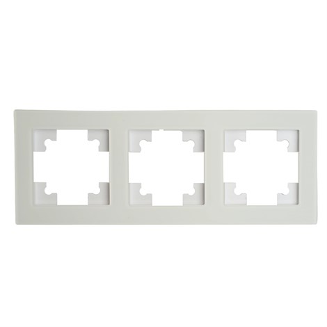 Рамка 3-местная, стекло, STEKKER, GFR00-7003-01, серия Катрин, белый матовый - фото 75388