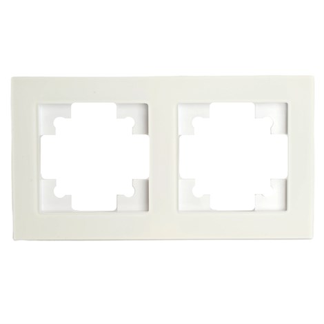 Рамка 2-местная, стекло, STEKKER ,GFR00-7002-01М, серия Катрин, белый матовый - фото 75430