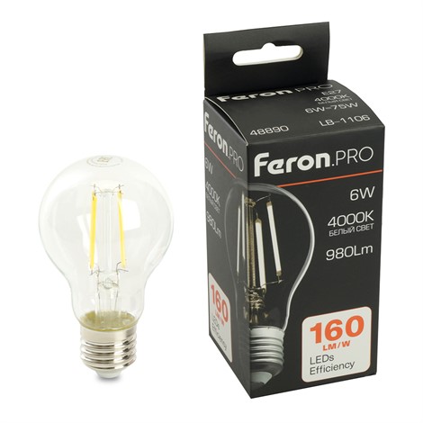Лампа светодиодная Feron.PRO LB-1106 Шар E27 6W 175-265V 4000K - фото 79185