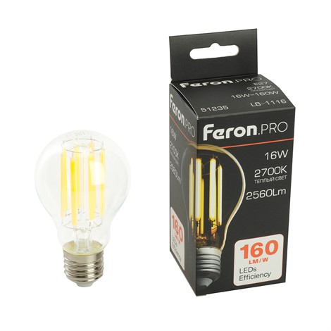 Лампа светодиодная Feron.PRO LB-1116 Шар E27 16W 175-265V 2700K - фото 79727