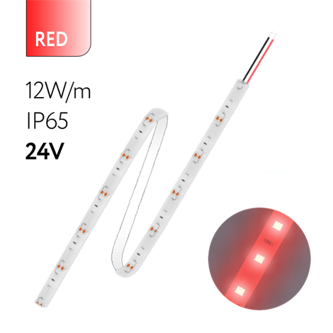 FL-Strip 2835- SW60- R 12.0W/m RED DC-24V IP65 10*5000mm  - фото 82613