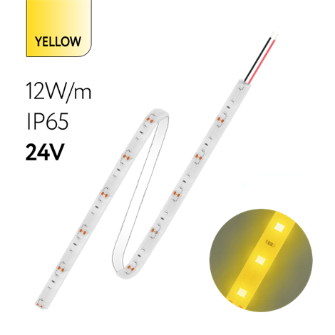 FL-Strip 2835- SW60- Y 12.0W/m YELLOW DC-24V IP65 10*5000mm  - фото 82614