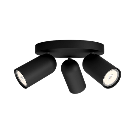 Светильник светодиодный СПОТ накладной PONGEE plate/spiral black 3xGU10 230V - PHILIPS - фото 86954