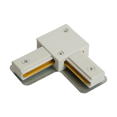 Коннектор угловой однофазный для шинопровода, белый, LD1021 - фото 88489