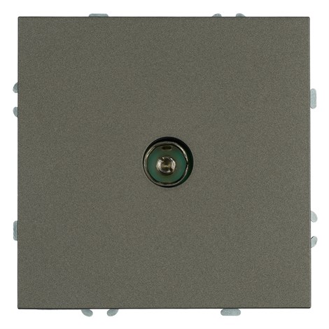 Розетка телевизионная 1-местная (механизм), STEKKER, 75 Ом, 5-862МГц, серия Эмили, RST00-5108-09, антрацит, soft touch - фото 90346