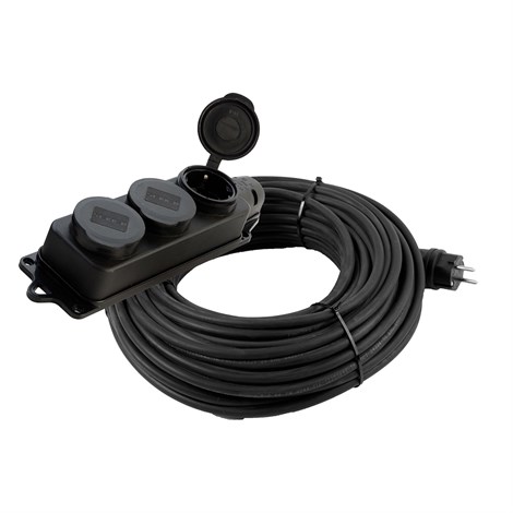 PRF03-31-3-30 Удлинитель 3-местный с/з КГ 3*1,5мм2, IP44, 30м, 16A, серия Professional - фото 92240