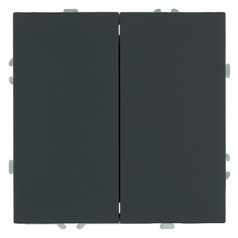 Выключатель 2-клавишный (механизм), СЗК, STEKKER, 250В, 10А, серия Эмили, RSW10-5104-05ZK, черный уголь, soft touch - фото 93513