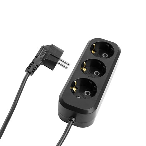 Удлинитель 3-местный б/з Stekker, HM01-31-02, 2м, 3x0,75, серия Home (У10-002),черный - фото 95610