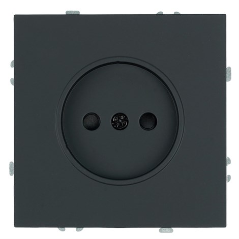 Розетка 1-местная с з/ш, б/з (механизм), СЗК, STEKKER, 250В, 16А, серия Эмили, RST16-5109-05ZK, черный уголь, soft touch - фото 96458