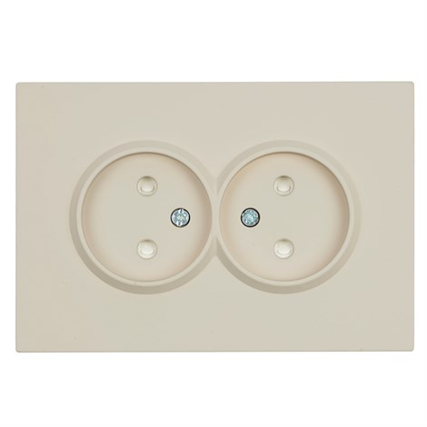 Розетка 2-местная с защитной шторкой, STEKKER,  б/з, 250В, 16А, серия Эмили, RST16-5116-08, кашемир, soft touch - фото 97448