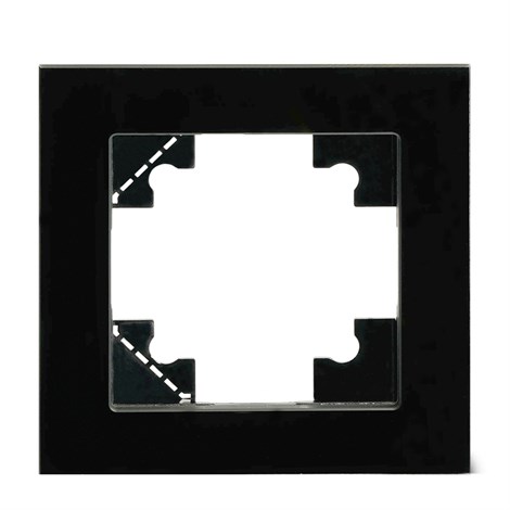 Рамка 1-местная для сенсорных механизмов, подсветки, стекло, STEKKER, GFR00-7001-05S, серия Катрин, черный - фото 97893