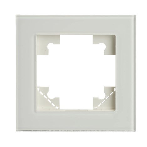 Рамка 1-местная для сенсорных механизмов, подсветки, стекло, STEKKER, GFR00-7001-01S, серия Катрин, белый - фото 97920