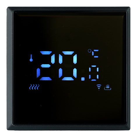 Терморегулятор Wi-Fi (механизм), STEKKER, 250В, 3500Вт, серия Эмили, RSW00-5119-05, черный уголь, soft touch - фото 99362